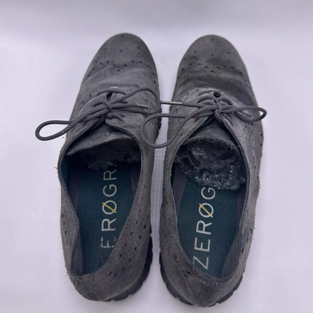 Cole Haan ZeroGrand‎ Wingtip Oxford Shoes Men Size 11M Gray Suede